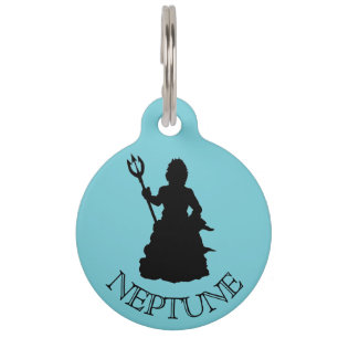 Placa Para Mascotas Virginia Beach, VA Neptune Statue Silhouette