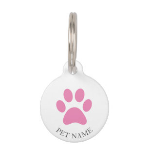 Placa Para Mascotas Vista simple de Mascota rosa con nombre