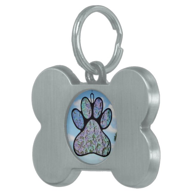 Placa Para Mascotas Vitral "etiqueta del mascota " (Frente Derecha)