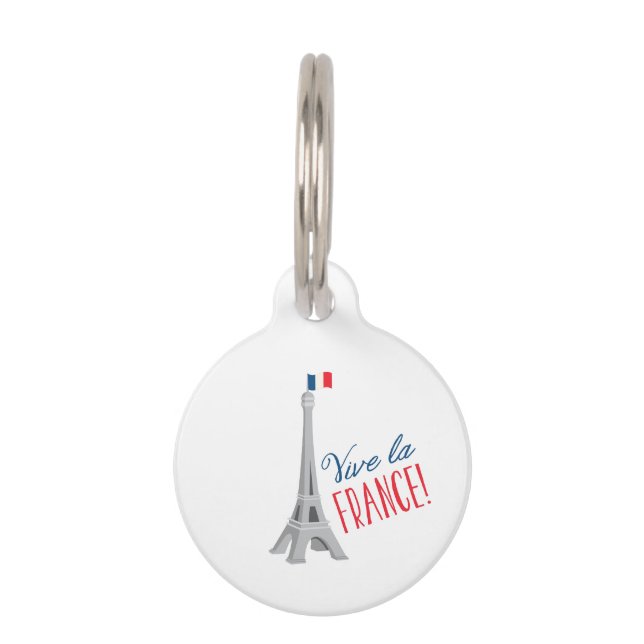 Placa Para Mascotas Viva La Francia (Anverso)