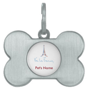 Placa Para Mascotas Viva la Francia Francés