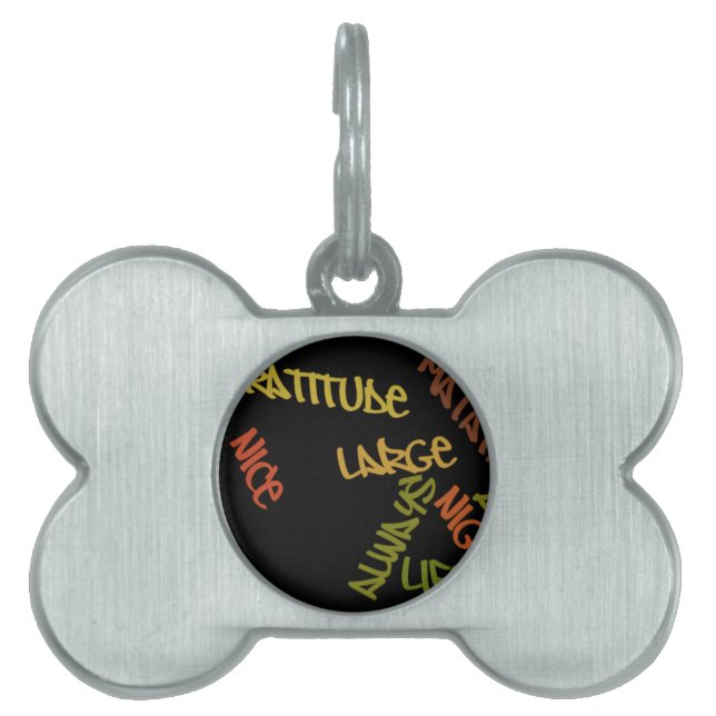 Placa Para Mascotas Vivida en vivo Gran arte de Word (Frente)