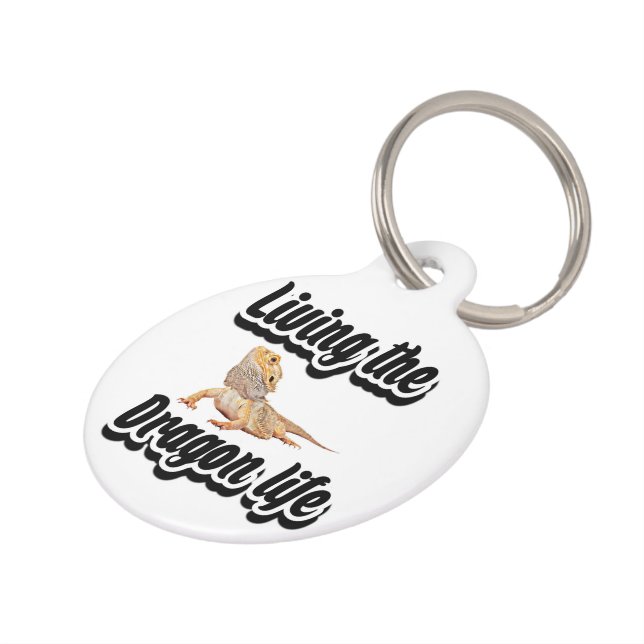 Placa Para Mascotas Viviendo la vida del dragón (Lateral)