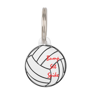 Placa Para Mascotas Voleibol determinado del punto del topetón