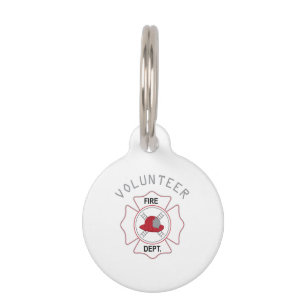 Placa Para Mascotas Voluntario del departamento de bomberos