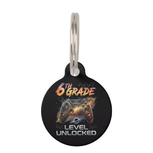 Placa Para Mascotas Vuelta al cole gamer de 6º curso primer día de cla