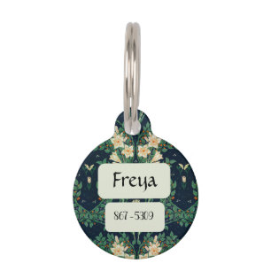 Placa Para Mascotas Walter Crane "Francesca" Botánico Personalizado