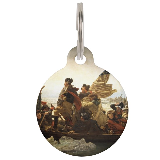 Placa Para Mascotas Washington cruza el Delaware (Anverso)