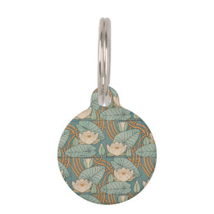 Placa Para Mascotas Water Lilies Lily Naturaleza Art Nouveau