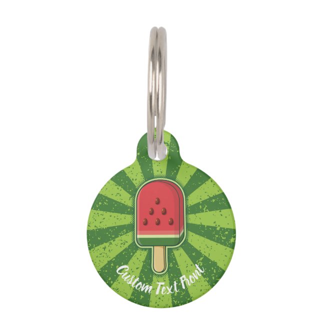 Placa Para Mascotas Watermelon Ice Cream Stick (Anverso)