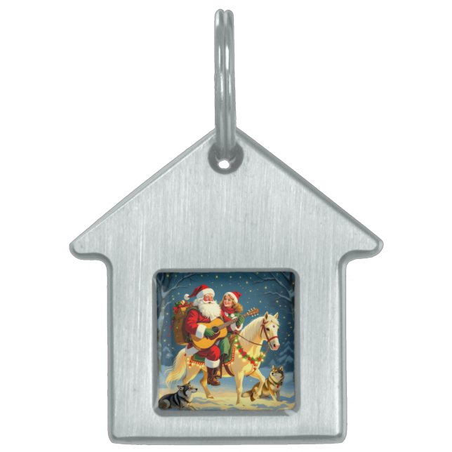 Placa Para Mascotas „Weihnachtliche Harmonie“ (Frente)