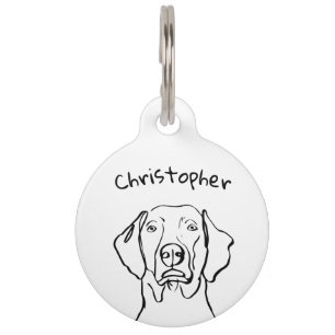 Placa Para Mascotas Weimaraner con estilo: tu texto, tu estilo