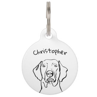 Placa Para Mascotas Weimaraner con estilo: tu texto, tu estilo