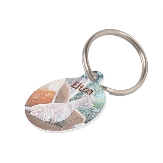 Placa Para Mascotas Westie Mirando hacia fuera una ventana (Lateral)