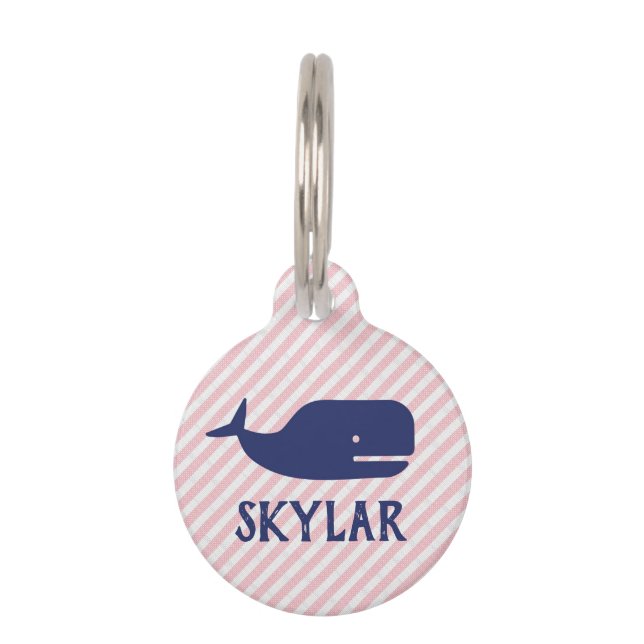 Placa Para Mascotas Whale Seersucker (Anverso)