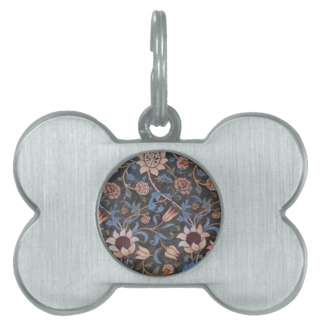 Placa Para Mascotas William Morris Evenlode Arte Textil Floral (Frente)