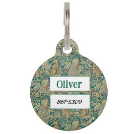 Placa Para Mascotas William Morris Forest Victorian Personalized