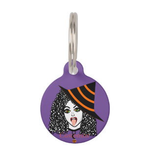 Placa Para Mascotas Witch Thunder_Cove con cabello rizado