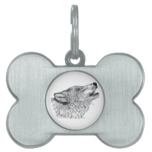Placa Para Mascotas Wolf Love