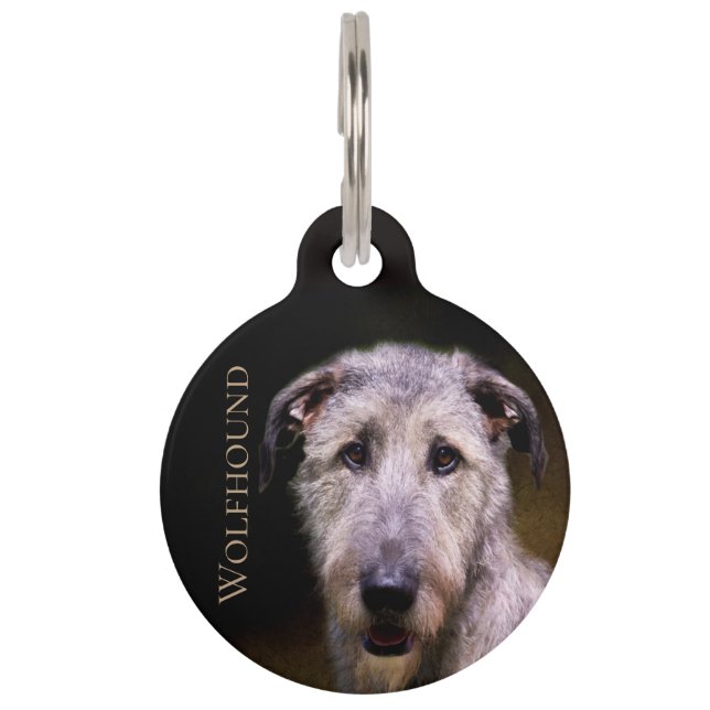 Placa Para Mascotas Wolfhound irlandés (Anverso)