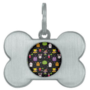 Placa Para Mascotas Wonderland negro
