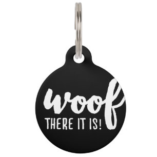Placa Para Mascotas Woof ahí está - K9 cita a famosos perros citando a