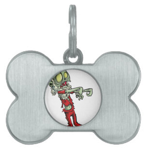 Placa Para Mascotas xmas zombie santa claus