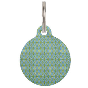Placa Para Mascotas Y verde etiqueta modelada diamante azul del