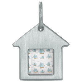 Placa Para Mascotas Yates de verano con velero