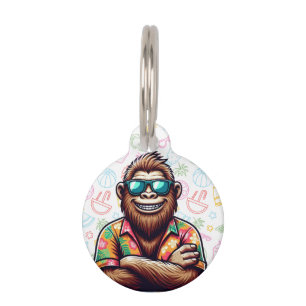 Placa Para Mascotas Yeti tropical/playa/pie de playa