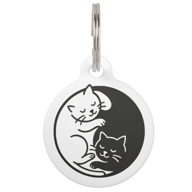 Placa Para Mascotas Yin Yang Cats (Anverso)