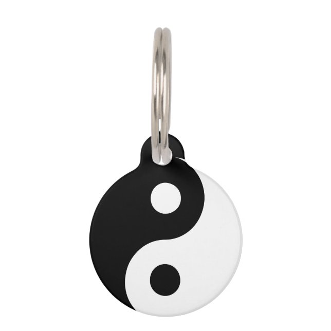 Placa Para Mascotas Ying Yang con de la información la parte posterior (Anverso)