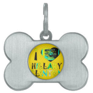 Placa Para Mascotas Yo corazón a Hillary Clinton: Arte de expresión de