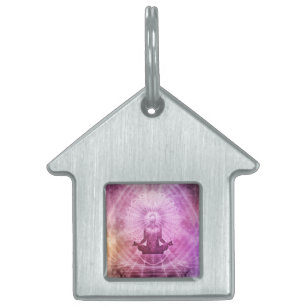 Placa Para Mascotas Yoga Meditación Zen Espiritual Colorido