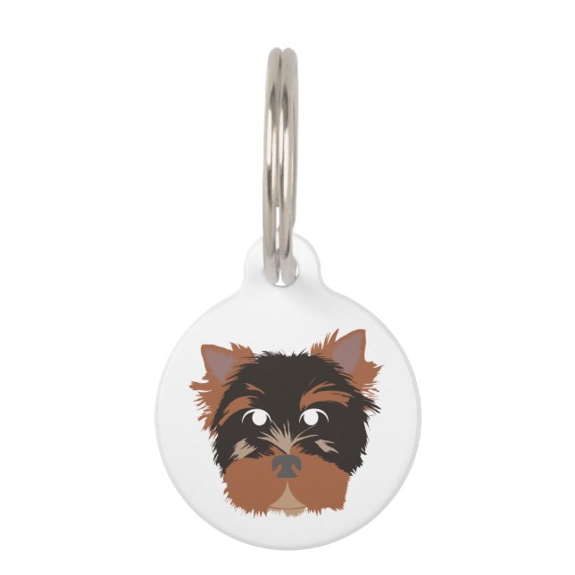 Placa Para Mascotas Yorkie en etiqueta de identificación (Anverso)