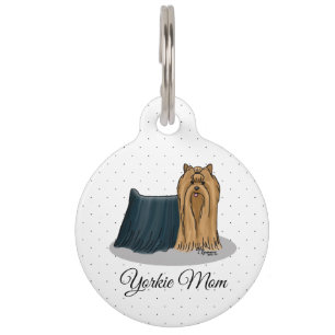 Placa Para Mascotas Yorkie Mom (Yorkshire Terrier Mom) Cute