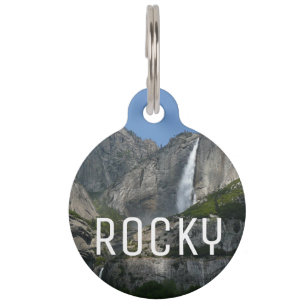 Placa Para Mascotas Yosemite Falls III desde el Parque Nacional Yosemi