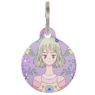 Placa Para Mascotas Yume no Hana floral