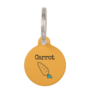 Placa Para Mascotas Zanahoria vegetal naranja