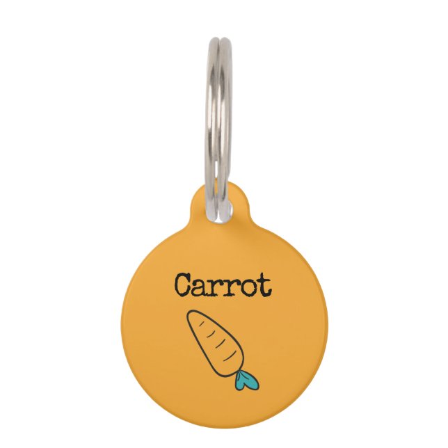 Placa Para Mascotas Zanahoria vegetal naranja (Anverso)