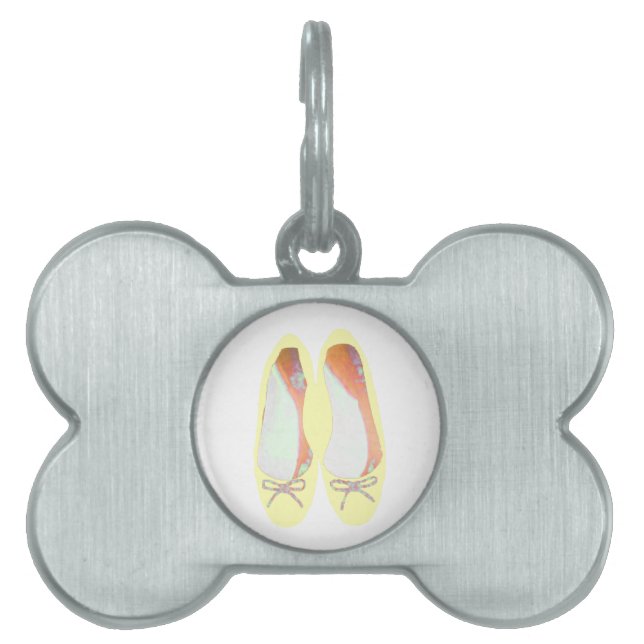 Placa Para Mascotas Zapatos amarillos (Frente)