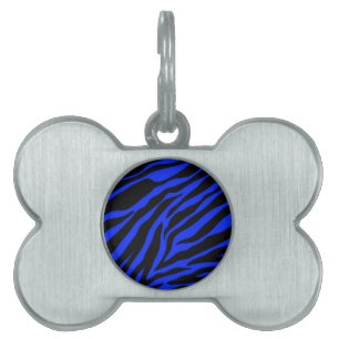 Placa Para Mascotas zebra azul