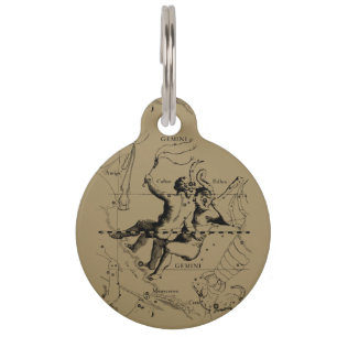 Placa Para Mascotas Zodiaco Hevelius de la constelación de los gémin
