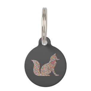 Placa Para Mascotas Zorro punteado colorido