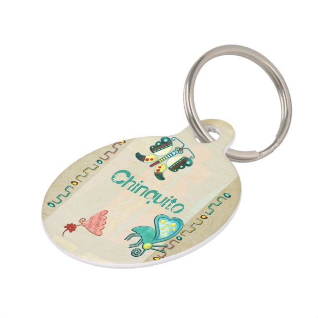 Placa Para Mascotas Zuni Butterfly 2 Folk Art (Lateral)
