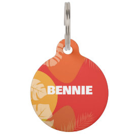Placa Redonda Tropical para Mascotas