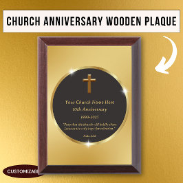 Placa Trofeo Aniversario del Apreciación de la Iglesia del Oro 