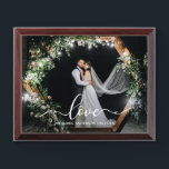 Placa Trofeo Boda de escritura de caligrafía de amor<br><div class="desc">Boda de escritura de caligrafía elegante de amor</div>