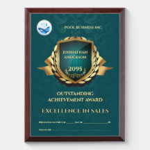Certificado de excelencia comercial azul verdoso d
