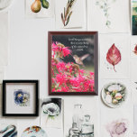 Placa Trofeo Cuchara filosófica de Aristóteles<br><div class="desc">La placa enmarcada de la pared muestra la foto de un pequeño Hummingbird huyendo sobre las flores rosadas de Bee Balm junto con una cita filosófica de sabiduría del historiador,  Aristóteles,  que nos recuerda lo maravillosa que es la naturaleza. Seleccione su tamaño de placa de pared.</div>